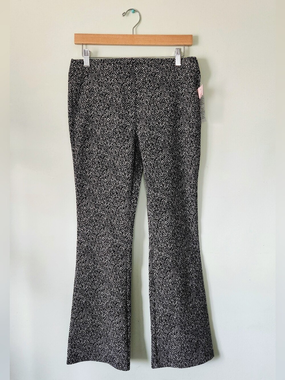 Nanette Lepore Black & White Tweed Flare Pants Sz S